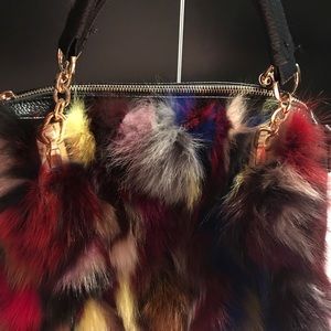 Ladies Real Fox Fur Handbag
